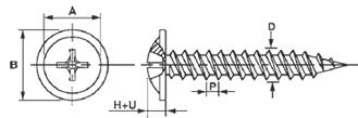 Drywall screws truss head phillips cross recess two twin thread