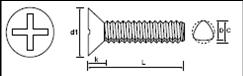 Thread forming screws countersunk head phillips cross recess