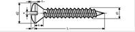 Self tapping screw raised countersunk slotted with point