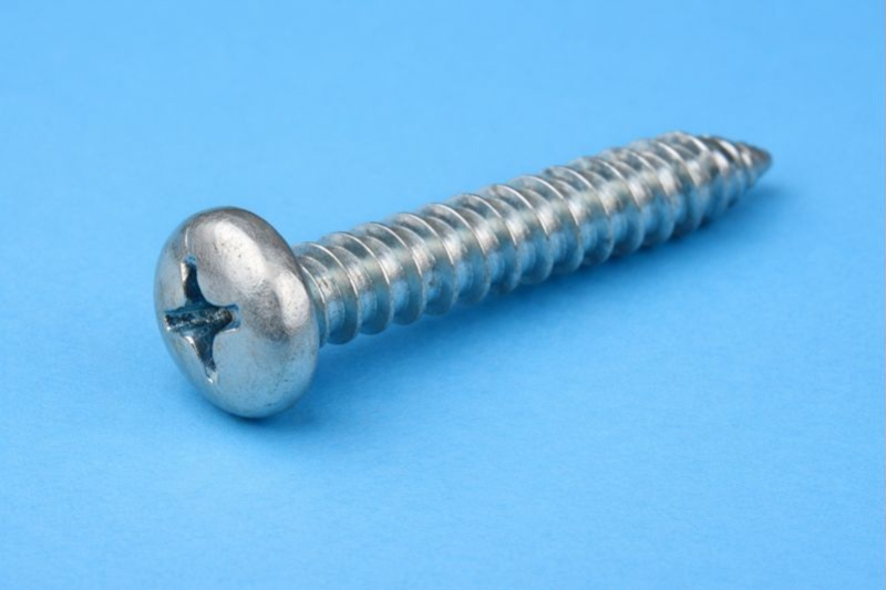 Self-tapping screw with cylindrical head