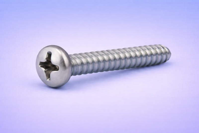 Self tapping screw pan head phillips cross recess without point